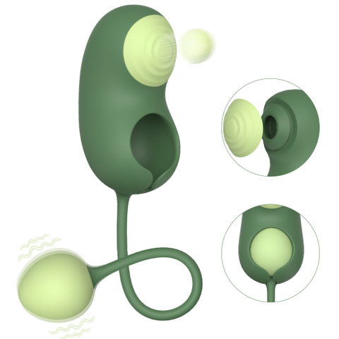 Pea Pod 3-in-1 Clitoris Sucking Vibrator with Clapping & G-spot Egg