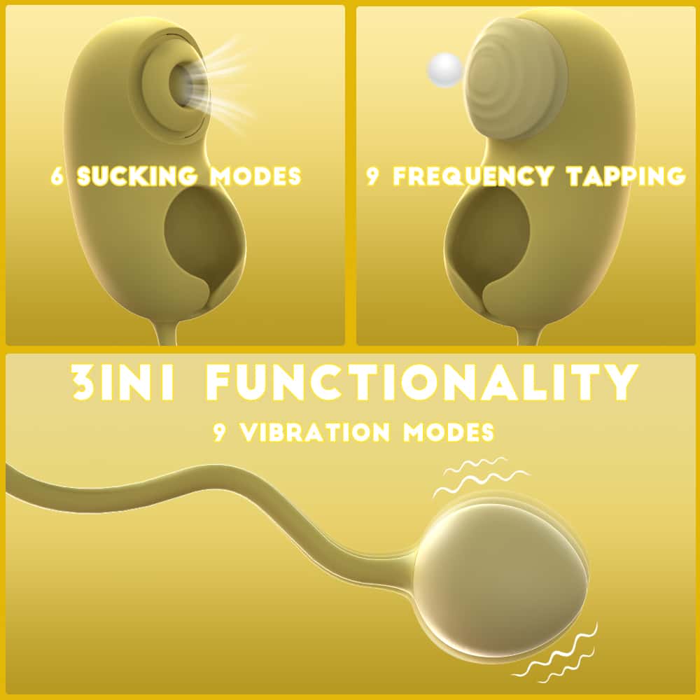 Pea Pod 3-in-1 Clitoris Sucking Vibrator with Clapping & G-spot Egg